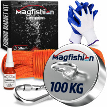 MAGFISHION Magnet Fishing Kit - 100 KG (220lb) - Ø50mm - Fishing Magnets