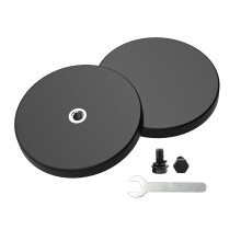 Magnetpro 2 Pieces Strong Rubber Coated Mounting Magnets Anti-Scratch, 65 LBS of Adhesive Power, Magnetic Assembly Base for Light Strips and Addition