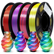 YOUSU Tricolor PLA Filament, Silk Coextruded 3D Printer Filament 1kg, Triple Color PLA Filament 1.75mm ( 0.03 mm) Compatible with Most of 3D Printer