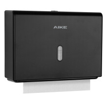 AIKE Paper Towel Dispenser Wall Mount Commercial, 200+ Sheets for Z-Fold & 25.4x7.8 CM Multifold Towels, Hand Towel Dispenser AK5102, Black