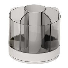 Rotating Pencil Organizer 6 Compartments 360 Turntable Detachable Cosmetics Storage Box Round Revolving Makeup Brush,A