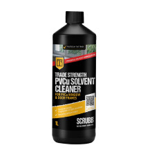 SCRUBB Trade Strength PVCu Solvent Cleaner for PVCu Materials, Powerful Formulation, For Window and Door Frames, Fast-Acting, 1L