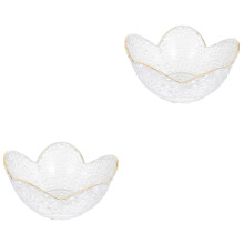 2Pièces Bols En Verre Transparent Pour Salade Dessert Lotus