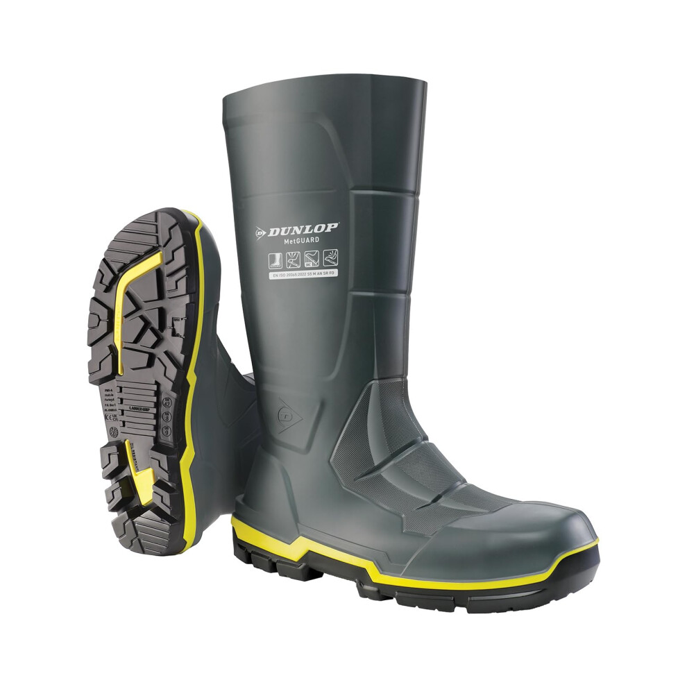Dunlop MetGUARD Safety Wellington Boots for Men, Steel Toe and Metatarsal Protection, Grey, UK 4 - Image 3
