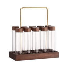Soporte de Exhibición de Tubos de Ensayo de Vidrio,Herramientas de Barista, Almacenamiento de un Solo Tubo, Botella Dispensadora de Granos de Café,