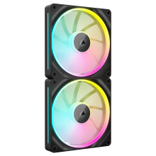 Corsair iCUE LINK LX140 RGB 140mm PWM Fan Dual Pack – Dual Light Loops – Includes iCUE LINK System Hub AirGuide Technology – Black