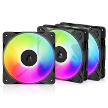 ARCTIC P12 Pro Reverse A-RGB – 3 Pack – 120 mm Premium Fan with Reverse Airflow, PWM Fan with Y cable splitter, 500-3000 rpm, 0 rpm