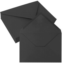 JAGERGREEN 50 Pack 5" x 7" Self Seal Envelopes, Black Blank C5 C6 Envelopes for