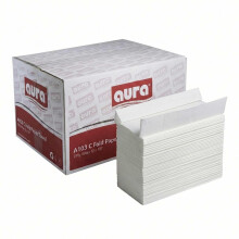 Aura CFold Paper Hand Towels for Dispenser, 2 Ply White Virgin Pulp, Extra Absorbent Folded Hand Towel, 2244 Sheets