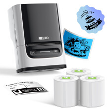 Nelko Label Maker Machine with Ribbon, PM220 Bluetooth Label Printer, 5 cm Portable Thermal Printer for Small Businesses, Logos, Clothing, Printer fo