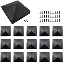 16 Pieces Fence Post Caps 4 inch Square Column Cap Fence Caps Caps for Wooden Posts Fence Post Caps Fence Cap Fence Post Caps Black for Fences Posts