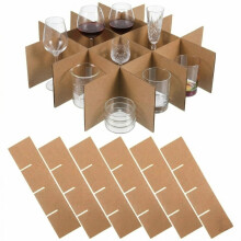 Cabilock Glass Divider for Moving Boxes, 12PCS 32-Cell Glassware Storage Inserts, Reinforced Cardboard Packing Dividers for Glasses, Cups & Dishes Pr