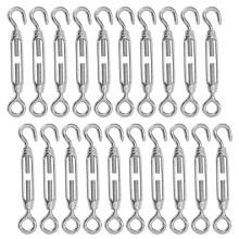 High-PQ Stainless Steel Turnbuckle Tensioner, Heavy Duty Turnbuckles, Hook and Eye Turnbuckle for Cable Tent Installation Sun Shade Gardening Decorat