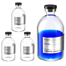 Biomed Solutions Empty Sterile Vial Sealed with Butyl Rubber Stopper and Flip Top Closure,Type 1 Borosilicate Glass Tubing,Individually Packed (100mL