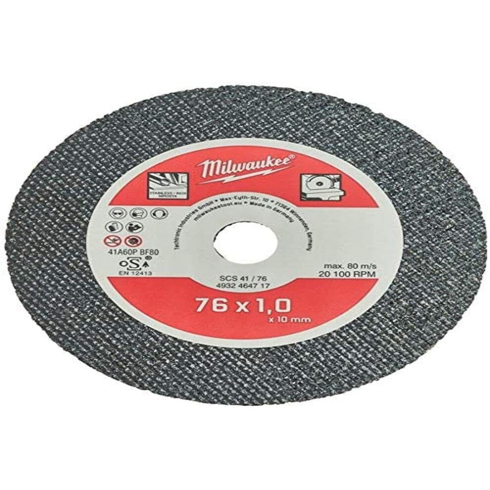Milwaukee Fine Cutting Disc For Steel - 76 Mm - 5 Pcs - Scs 41-76 - 4932464717