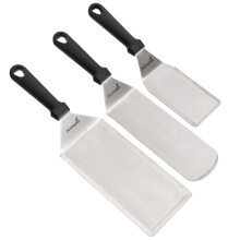 Stainless Steel Metal Spatula Set - Griddle Scraper Flat Spatula Pancake Flipper Hamburger Turner - Metal Utensil Great for BBQ Grill Flat Top Cast I