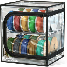 YOOPAI 3D Printer Filament Storage Box, Filament Storage Rack with Transparent Cover, 2-Tier Metal Filament Spool Holder, Holds up to 20 x 1kg Rolls,