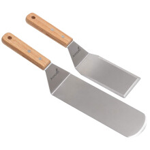 Metal Spatula Set - Griddle Spatula - Teppanyaki spatulas - Griddle Scraper and Pancake Flipper or Hamburger Turner - Stainless Steel Utensil Great f