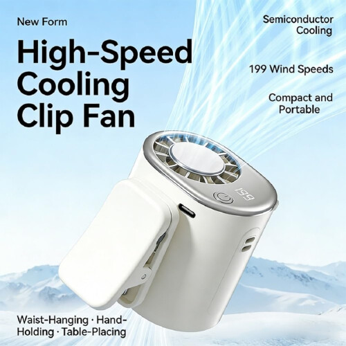 (Pink, -) Ανεμιστήρας κλιπ αυτοκ. με LED, 199 ταχ., USB επαναφορτιζόμενος, προσωπική ψύξη 1