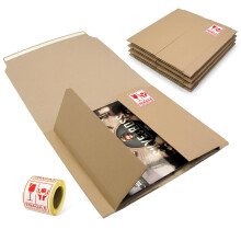 12 Inch Vinyl Record Mailers Postage Packaging LP Cardboard Secure 12" Mailer – Strong & Protective Shipping Boxes (5)
