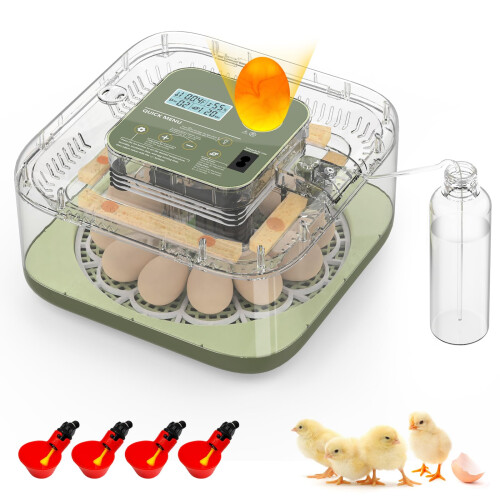 MYPIN 12-Egg Fully Automatic Incubator with Auto-Turning, Humidity &