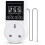 XIEHUZA Digital Thermostat Plug Socket, LCD Screen Temperature Controller with Water Proof Sensor Probe, Heating Cooling Temperature Switch Outlet fo 1