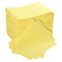 Boxed 100 Premium-weight Chemical Absorbent Spill Control Pads The Lean Centre. Safely absorb Acids and Alkalis and Strong Chemicals for easy clean-u