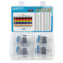 AUKENIEN 3W Carbon Film Resistor Assortment Kit 30 Values 150pcs 3 Watt 1 Ohm to 1M Ohm Resistors Set 3Watt Common Resistors Assorted RoHS Compliant