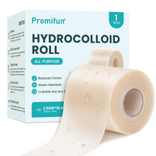 Promifun Hydrocolloid Roll (2.5”x16ft) – Cut-to-Fit Hydrocolloid Dressing & Self-Adhesive Pads for Burn, Blister, Acne Care – Home & Travel Esse