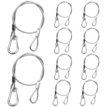 WECAN Safety Rope Fixing Device, Stage Light Safety Cable,Transparent Rope Head Truss Accessories Clamp Hook, 4mm/0.15 inches Diameter, 50cm/19.6inch
