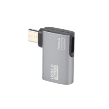 4K OTG Cable Adapter Power Supplied Micro-USB to USB with Angle Design. Suitable for Tablet, TV(Left)