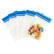 WACCOMT Pack 100pcs Reusable Freezer Bags Thickened Clear Plastic Food Storage Freezer Bags for Fruits Meat Fish Vegetables Grains Snack with Zip Sme