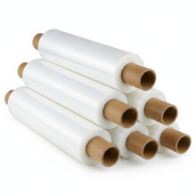 Tezraftaar 6 x Pallet Wrap Heavy Duty Clear Shrink Stretch Film 400mm x 30mu Extended Core Tear Resistance for Industrial Use Logistics Sofa Furnitu