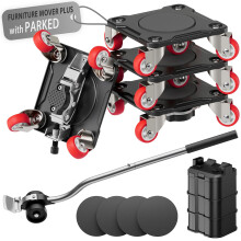 ONEON Heavy Duty Furniture Movers with Wheels Dolly with Auxiliary Lifter, All-New Upgraded Carbon Steel Panels & 360-Wheeled Casters, Supports up t