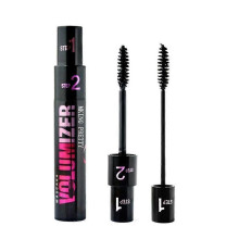 Black 2-In-1 Slim and Thick Waterproof Mascara with Fiber for Natural Korean Style Eye Makeup