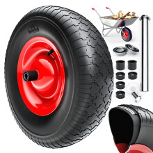 GARDEBRUK Wheelbarrow Wheel Replacement | 15' with Pneumatic Tyre | 2 Fabric Inserts | 4.80/4.00-8 | 390mm Diameter | 95mm Wide | 200kg Capacity | R