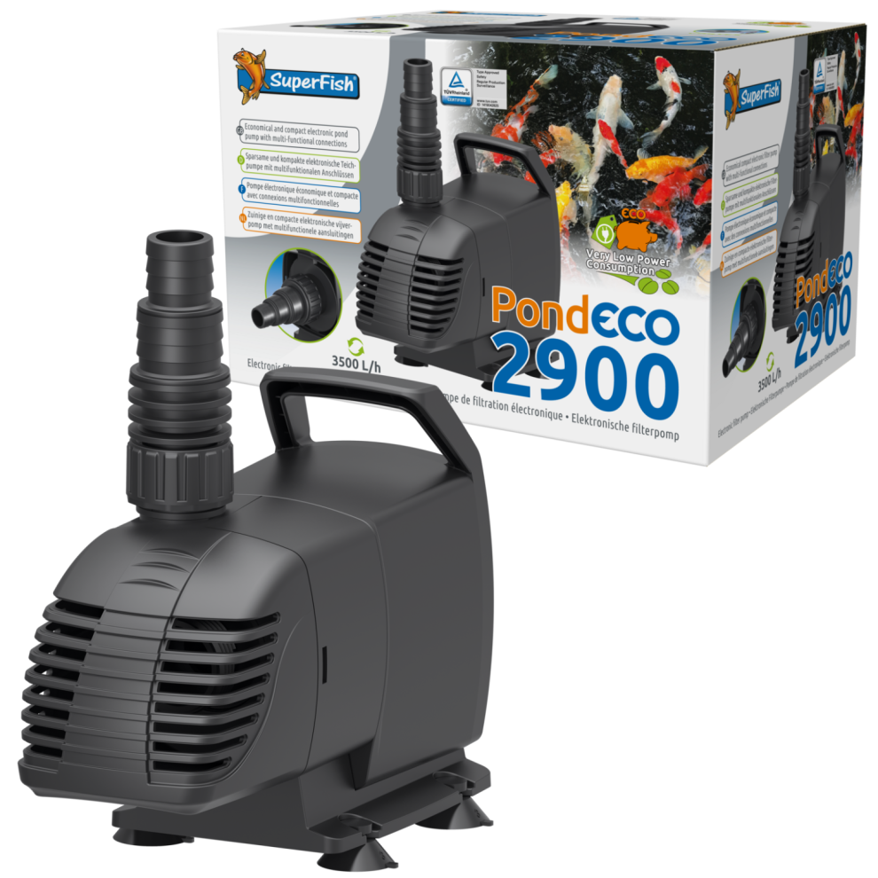 Superfish Pondeco 2900 Pond Pump Low Power 14W Wattage Energy Efficient Water Feature Eco 3,500 L/H