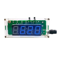 4-Digit Digital DIY Clock Kits with Acrylic Shell, DIY Alarm Clock Soldering Practice Kit for Learning Electronics,B