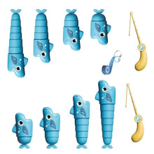 Angelsportspiel Kinder Ausziehbare Angelrute Tischsimulation Fischmeister Familienparty Spielzeug Blau