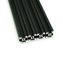 Iverntech 4pcs 400mm 2020 V Type Black European Standard Anodized Linear Rail Aluminum Profile Extrusion for DIY 3D Printer and CNC Machine