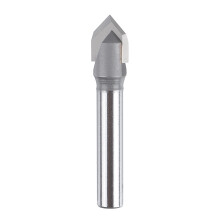 SpeTool 90 Degree V Groove Router Bit - 1/4" Shank Solid Carbide CNC Chamfer Bit with TiAlN Coating for Woodworking Engraving, Sign Making & V-Groove