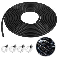 5M Silicone Vacuum Tube,3mm IDX 7mm OD,Flexible Silicon Tubing Universal,High-Temperature Resistant and Corrosion-Resistant, Vacuum Hose with 2 Clamp