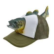Gorra de Camionero Divertida 3D de Pez Animal Ajustable de Talla Única, Gorra de Pesca Novedosa de Malla Transpirable para Mujeres y Hombres