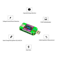 UM24 USB LCD-Display Voltmeter Amperemeter Batterielade Spannungsstrommesser Multimeter Kabelmessgerät Ohne