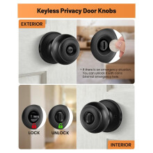 2 Piezas de Pomos de Puerta, Pomos de Puerta de Privacidad, Pomo de Puerta Interior para Dormitorio/Baño, Pomos de Puerta Sin Llave para
