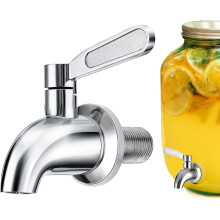 QINGHEC 1 Pcs 1/2 Inch Glass Drink Dispenser Tap, 304 Stainless Steel Drink Dispenser Faucet, Beverage Dispenser Spigot Replacement for Hot Cold Wate