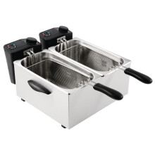 Caterlite Twin Tank Countertop Deep Fryer, Stainless Steel, 2 x 3.5L