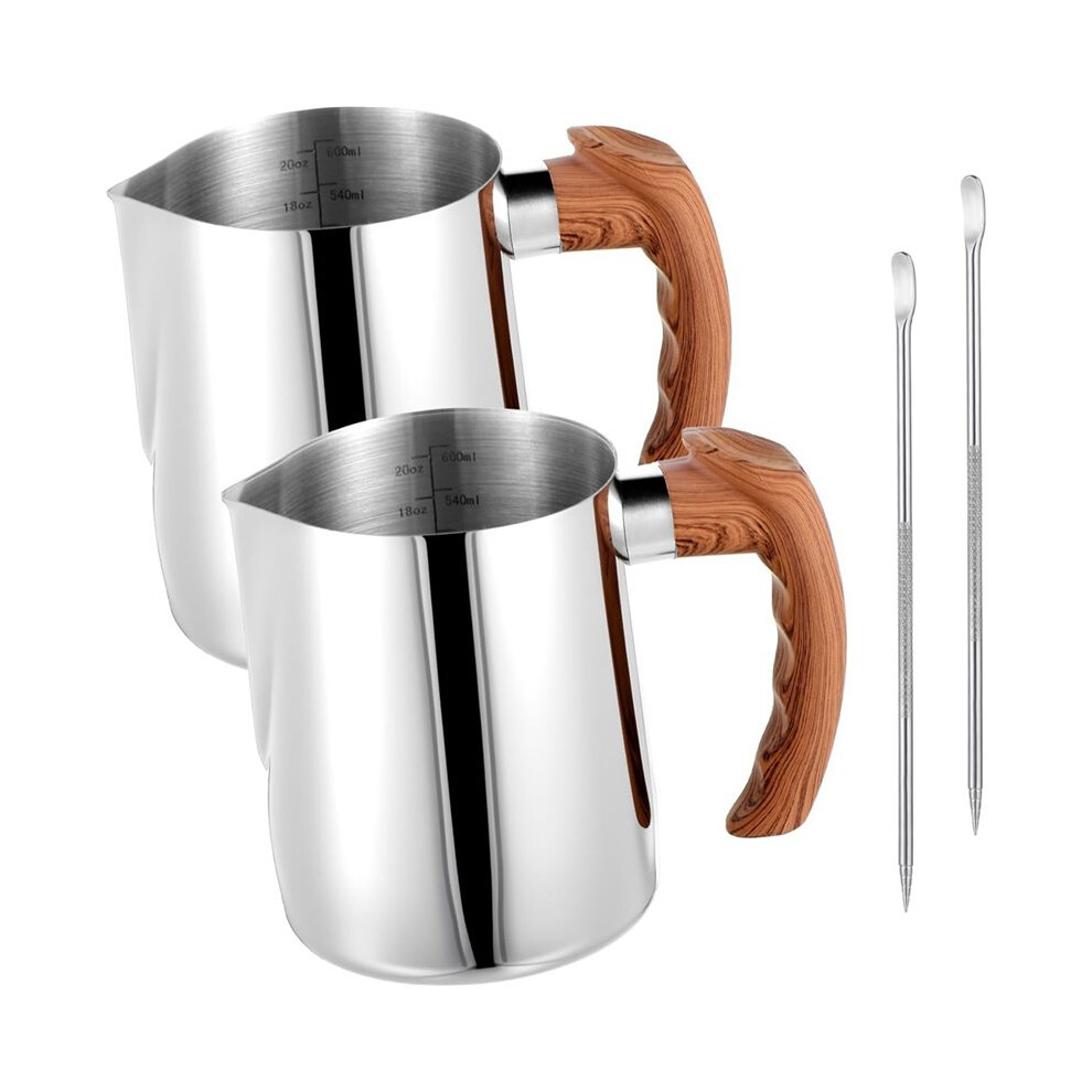 Stainless Steel Milk Frothing Pitcher 20Oz(600Ml) Espresso Steaming Pitcher With Anti-Scald Handle For Coffee,Cappuccino 4712710559339