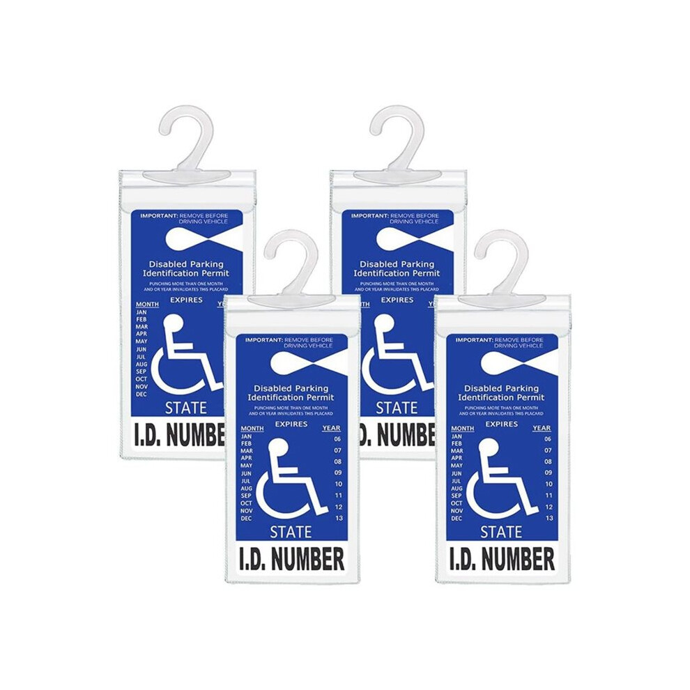 4 Pcs Handicap Placard Holder,Ultra Transparent Disabled Parking Permit Placard Protective Holder Cover 4711639782217