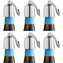 1set/6pcs Stainless Steel Wine Bottle Stopper Reusable Stainless Steel Wine Preservative to Keep Wine